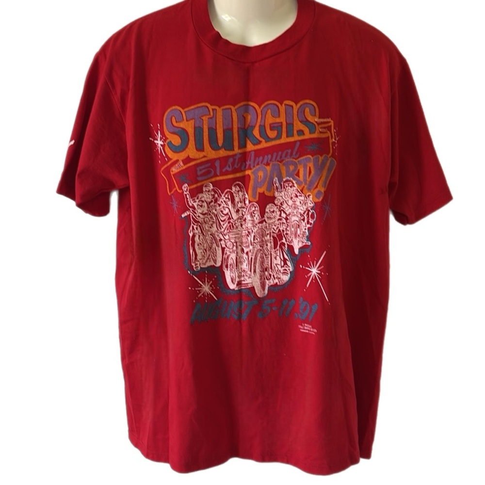 Retro Sturgis For The Party of Your Life 91 Motorcycle Biker Retro Tee